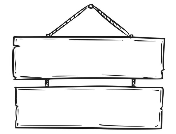 Dibujo vacío del tablero de letreros en blanco — Vector de stock