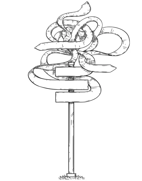 Dessin du panneau de signalisation routière vide et confus . — Image vectorielle