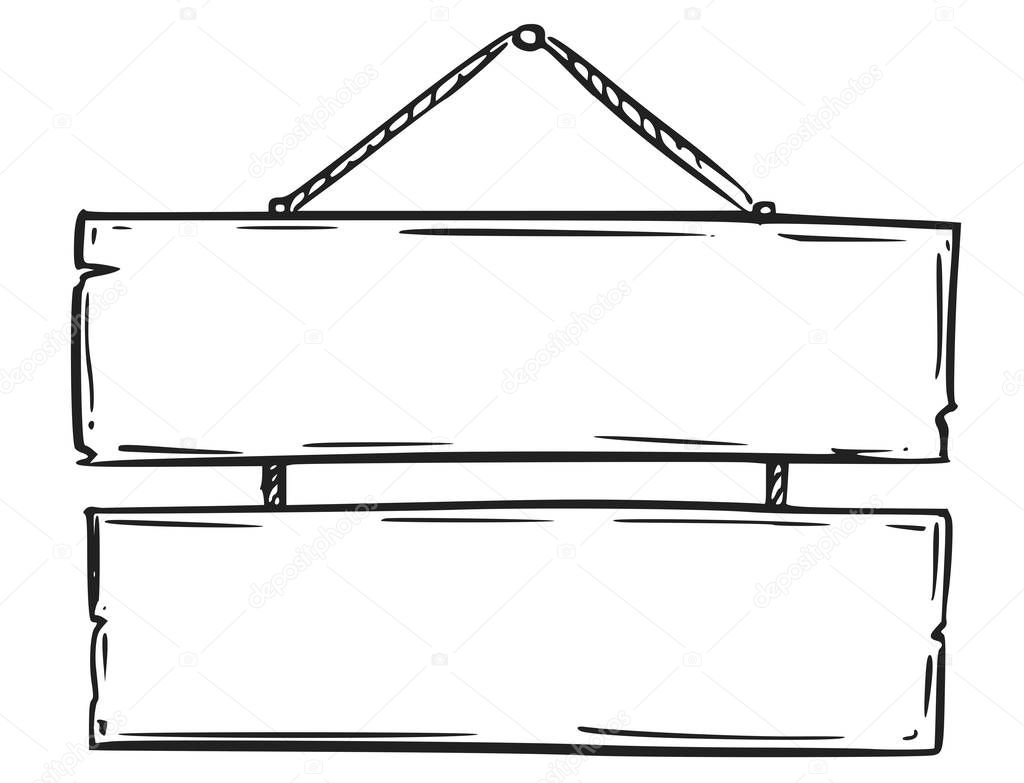 Empty Blank Sign Board Drawing