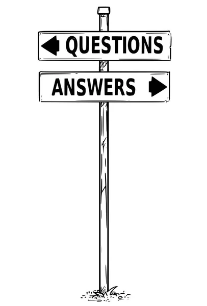 Två pilen underteckna ritning av fråga eller svar beslut pilar — Stock vektor