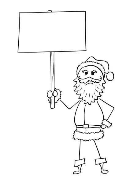 Dühös karácsonyi Santa Claus tartja üres üres jele — Stock Vector