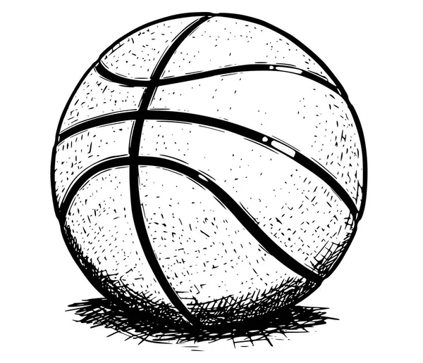 Μπάλα μπάσκετ εικονογράφηση φορέα χέρι σχέδιο — Διανυσματικό Αρχείο
