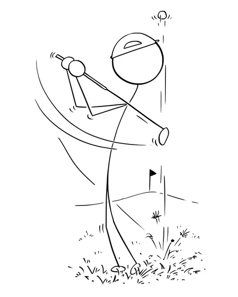 Карикатура на игрока в гольф — стоковый вектор