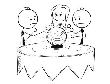 İş adamları kavramsal karikatür tahmin Cr gelecekten
