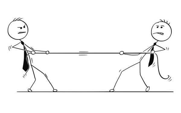 Концептуальная карикатура конкурса двух предпринимателей
