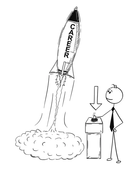 Caricature conceptuelle du début de carrière Rocket — Image vectorielle