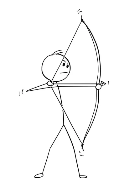 Cartone animato di arciere con arco e freccia — Vettoriale Stock