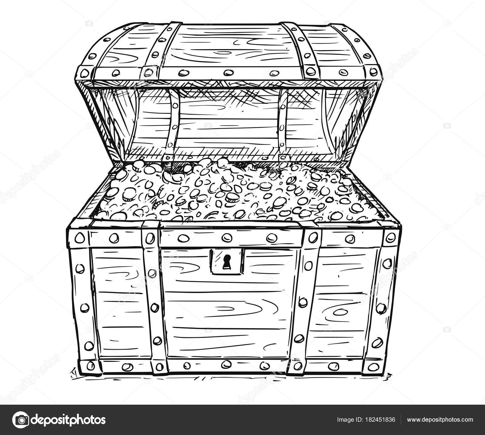 pirate treasure chest drawing