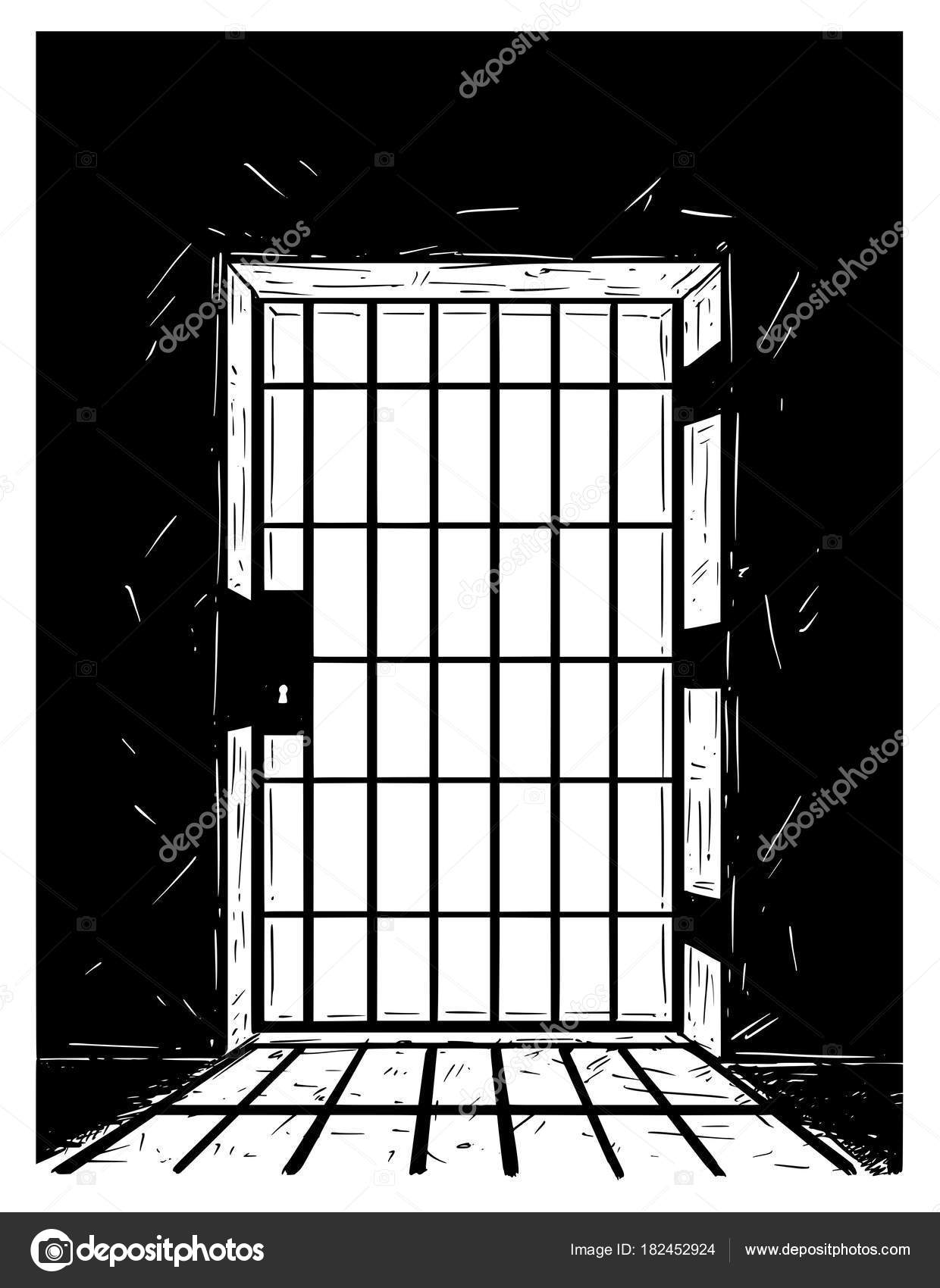 Drawings Jail Drawing Cartoon Vector Drawing Of Prison Door