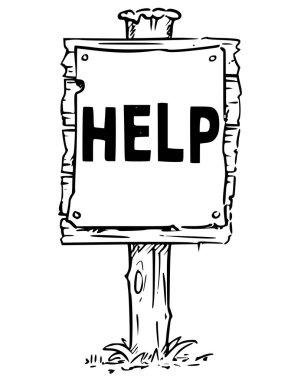 Ahşap işareti Yardım metni çizim kurulu