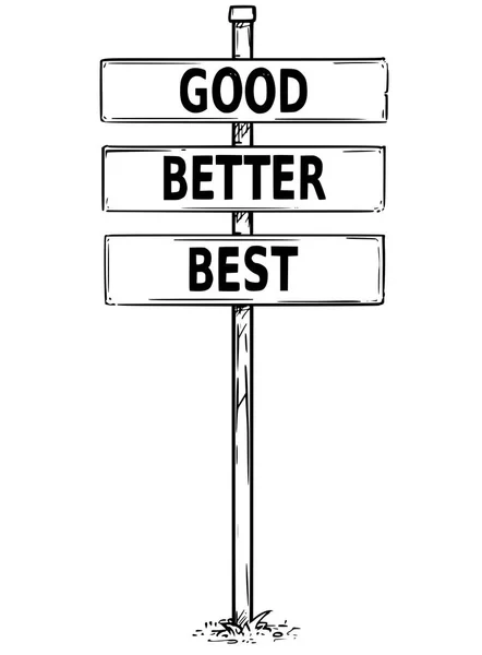 Σχέδιο καλύτερα, πινακίδες σήμανσης με το καλό, καλύτερο κείμενο — Διανυσματικό Αρχείο
