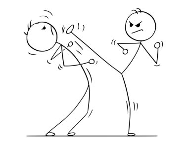 Karikatür Karate, Kung-Fu kavga veya eğitim