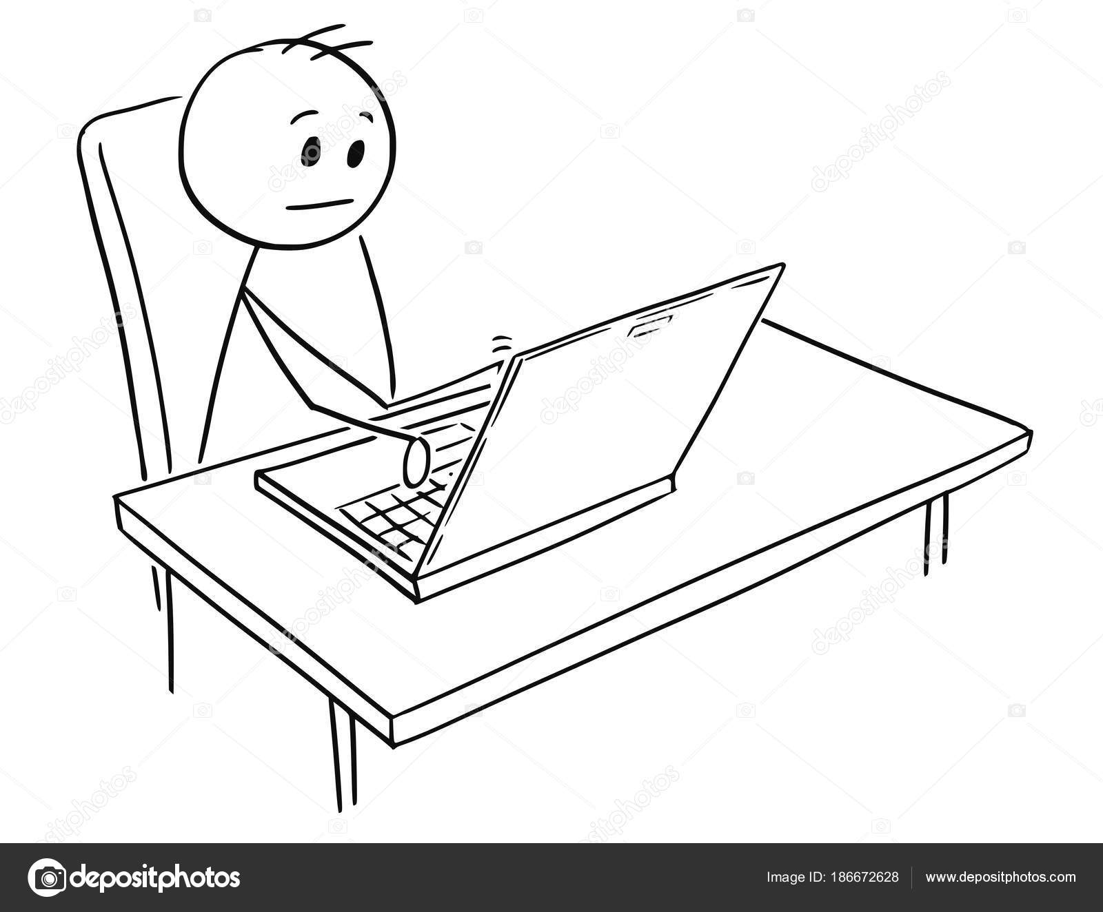 Cartoon of Man or Businessman Working on Notebook Computer Stock Vector Image by ©ursus@ #186672628 Cartoon of Man or Businessman Working on Notebook Computer Stock Vector Image by ©ursus@ #186672628