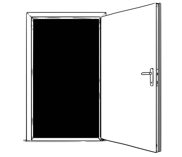 Desen animat cu ușă deschisă modernă — Vector de stoc