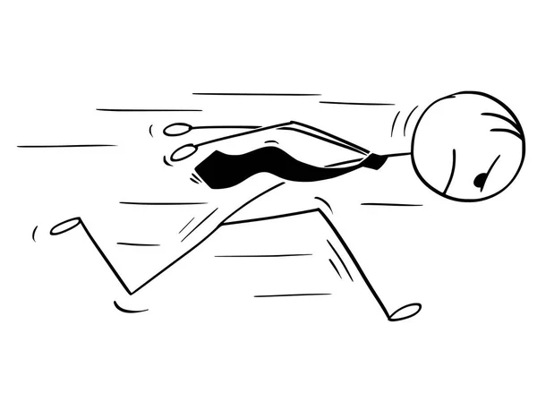 Карикатура на упрямого бизнесмена, бегущего головой вперед — стоковый вектор