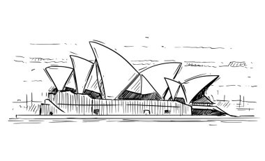 Karikatür kroki Sydney opera binası, Avustralya