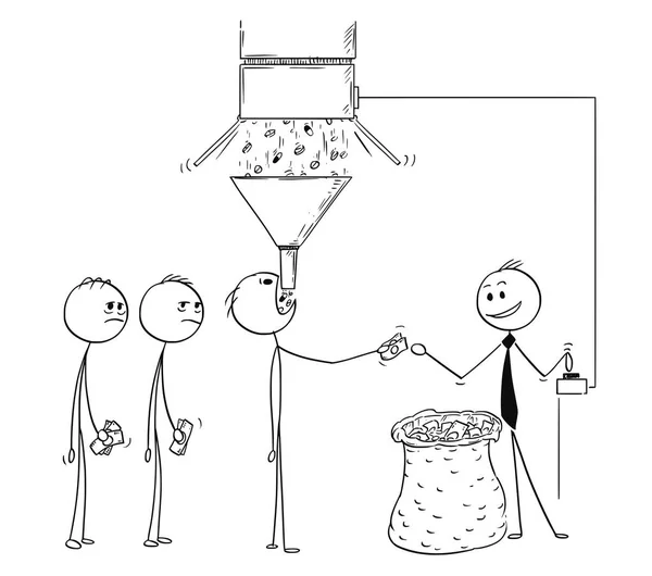 Desenhos animados de metáfora de negócios farmacêuticos — Vetor de Stock