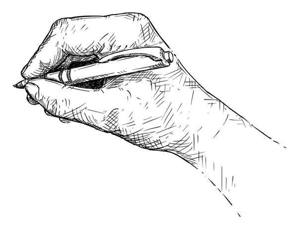 Artistieke vectorillustratie of tekening van de Hand schrijven met balpen — Stockvector