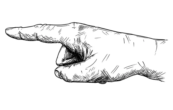 Artistieke vectorillustratie of tekening van de Hand met de vinger wijzen linksaf richting — Stockvector