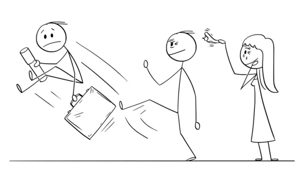 Illustration vectorielle d'un jeune homme quittant la maison de ses parents pour commencer sa propre vie — Image vectorielle