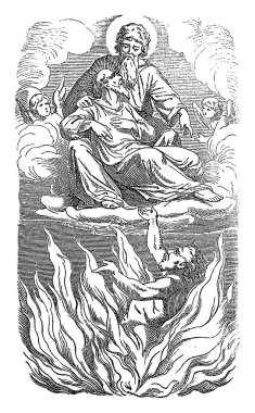 İncil 'deki İsa' nın Klasik Çizimi ve Zengin Adam ve Fakir Lazarus Masalları. İncil, Yeni Ahit, Luke 16