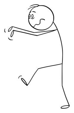 Manyak Deli veya Uyurgezer Adam 'ın Vektör Çizgi Filmi