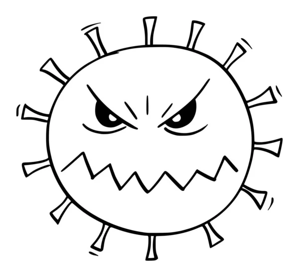 Vektor-Karikatur zeigt Coronavirus COVID-19 als gefährliches Monster — Stockvektor