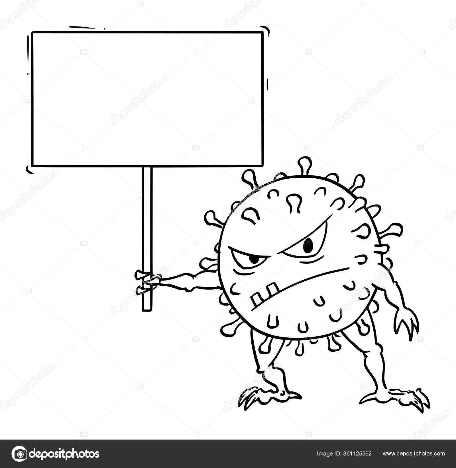 Vector Funny Cartoon Illustration of Crazy Coronavirus COVID-19 Virus Monster Holding Empty Sign for Your Text Stock Vector Image by ©ursus@ #361125562 Vector Funny Cartoon Illustration of Crazy Coronavirus COVID-19 Virus Monster Holding Empty Sign for Your Text Stock Vector Image by ©ursus@ #361125562