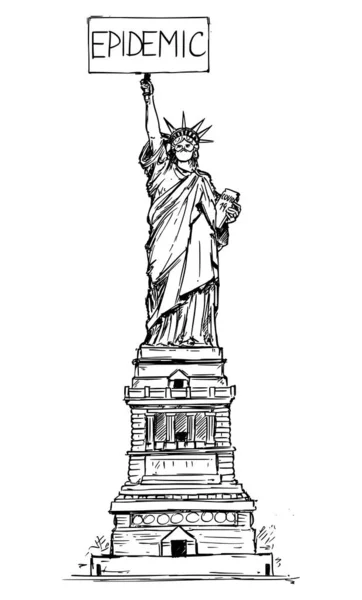 Estatua de la Libertad Dibujo a mano . vector, gráfico vectorial ©  ursus@ imagen #176588044