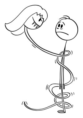 Kadın Yılan Tarafından Tehlikede Olan Tehlikeli Adam Çizgi Filmi