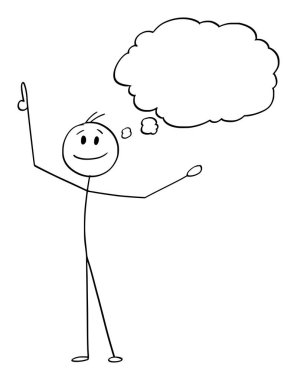 Gülen Mutlu Adam 'ın Vektör Çizgi Filmi ya da Fikri Olan İş Adamı, Boş Konuşma Balonu ya da Balonu.