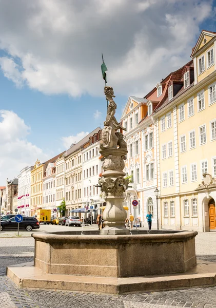 Historiska fontänen i Goerlitz — Stockfoto