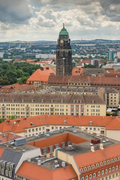 Luchtfoto uitzicht over de stad van Dresden — Stockfoto