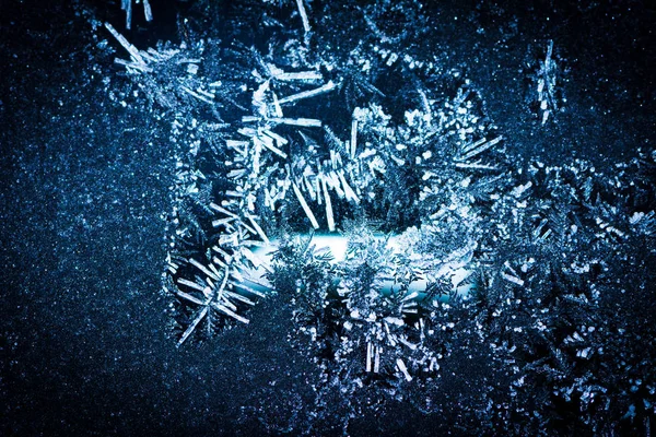 Fundo macro abstrato com cristais de gelo — Fotografia de Stock