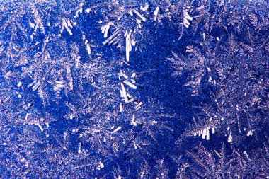 Buz kristalleri ile soyut makro arka plan