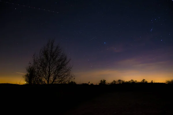 Cielo con estrellas después del atardecer — Foto de Stock