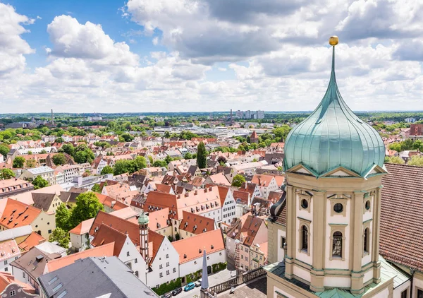 Letecký pohled nad Augsburg — Stock fotografie