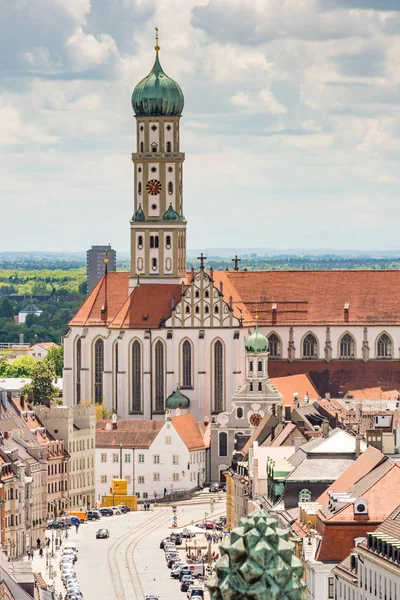 Letecký pohled nad Augsburg — Stock fotografie