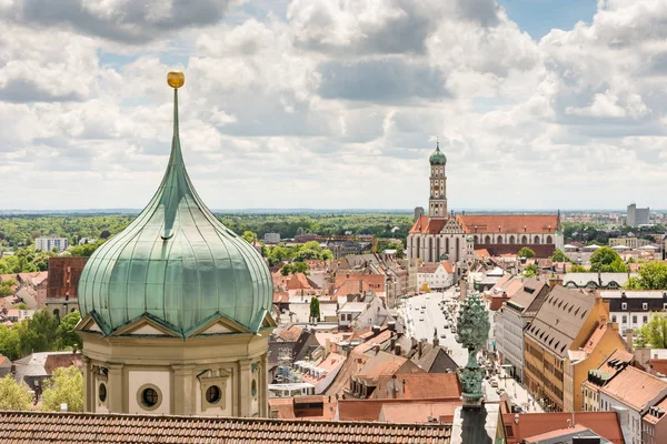 Letecký pohled nad Augsburg — Stock fotografie