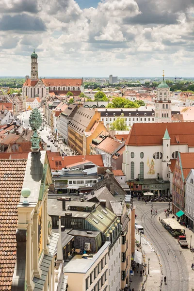 Augsburg üzerinde havadan görünümü — Stok fotoğraf