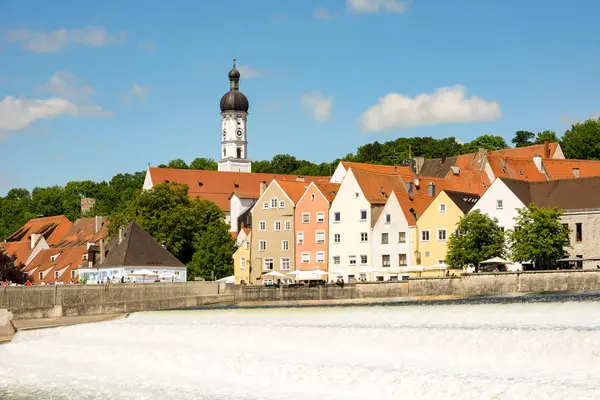 Riverside Landberg u řeky Lech — Stock fotografie