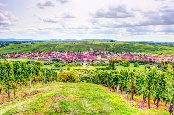 Dorp van Nordheim een wijnbouw in district Franken — Stockfoto