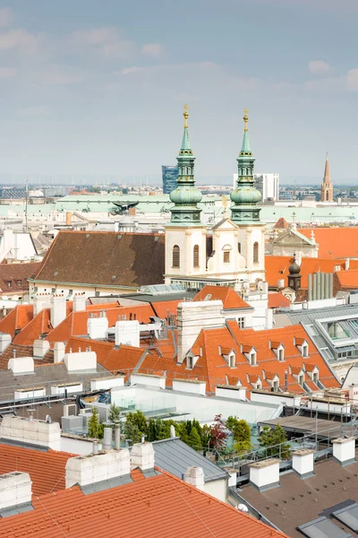 Jezuitský kostel a panoráma Vídně — Stock fotografie