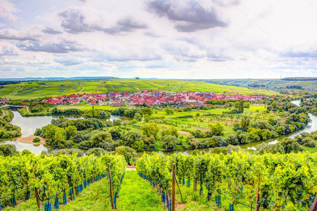 Village of Nordheim in a wine-growing district in Franconia