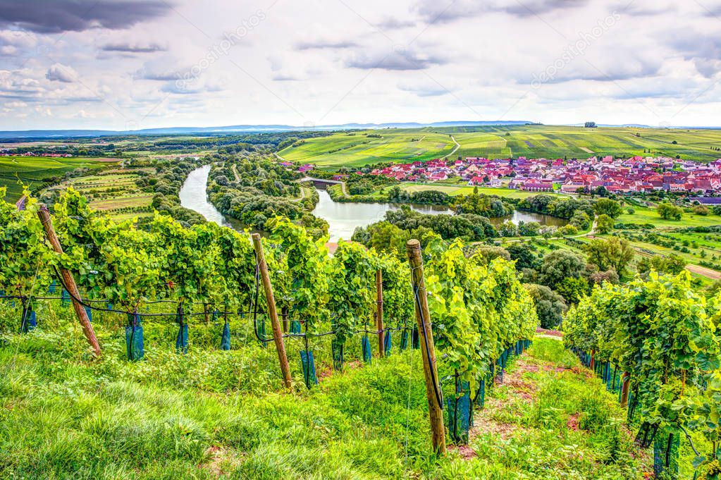 Village of Nordheim in a wine-growing district in Franconia