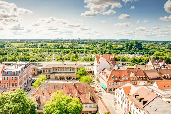 Letecký pohled nad města Erlangen — Stock fotografie