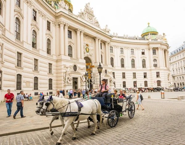 Bryczką w Cesarskim Pałacu Hofburg w Wiedniu — Zdjęcie stockowe