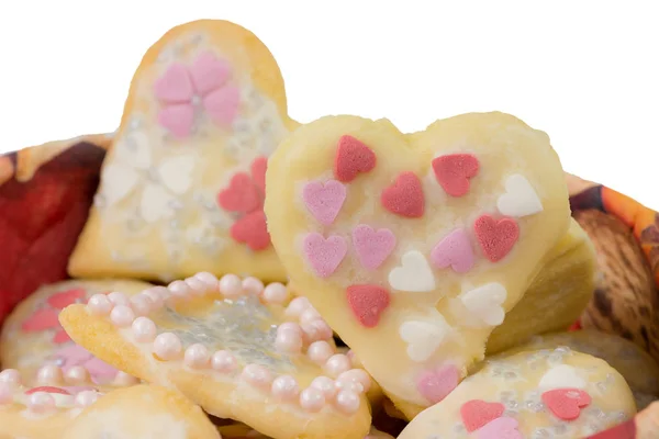 Galletas de Navidad Dulce aisladas en forma de corazón —  Fotos de Stock