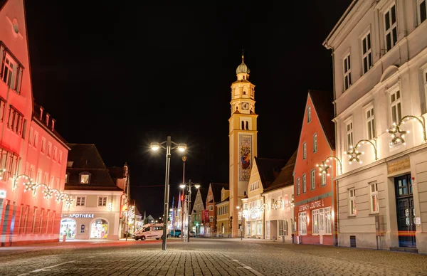 Stadt Schrobenhausen bei Nacht — Stockfoto
