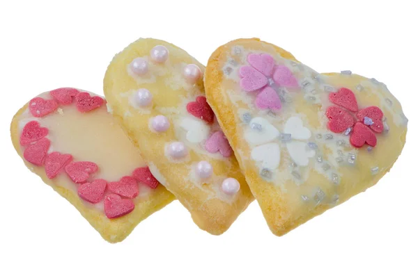 Isolados doces biscoitos de Natal em forma de coração — Fotografia de Stock